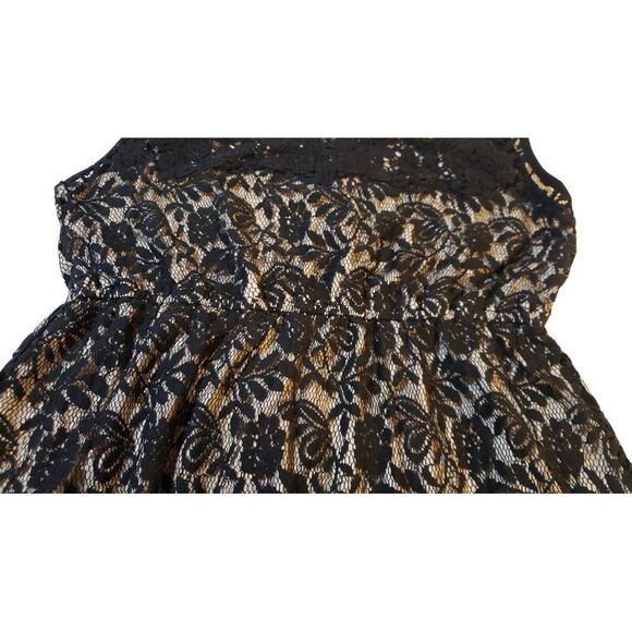 Pinky Ivory Black‎ Lace Crew Neck Sleeveless Mini Fit & Flare Dress Women Size M - Picture 7 of 14